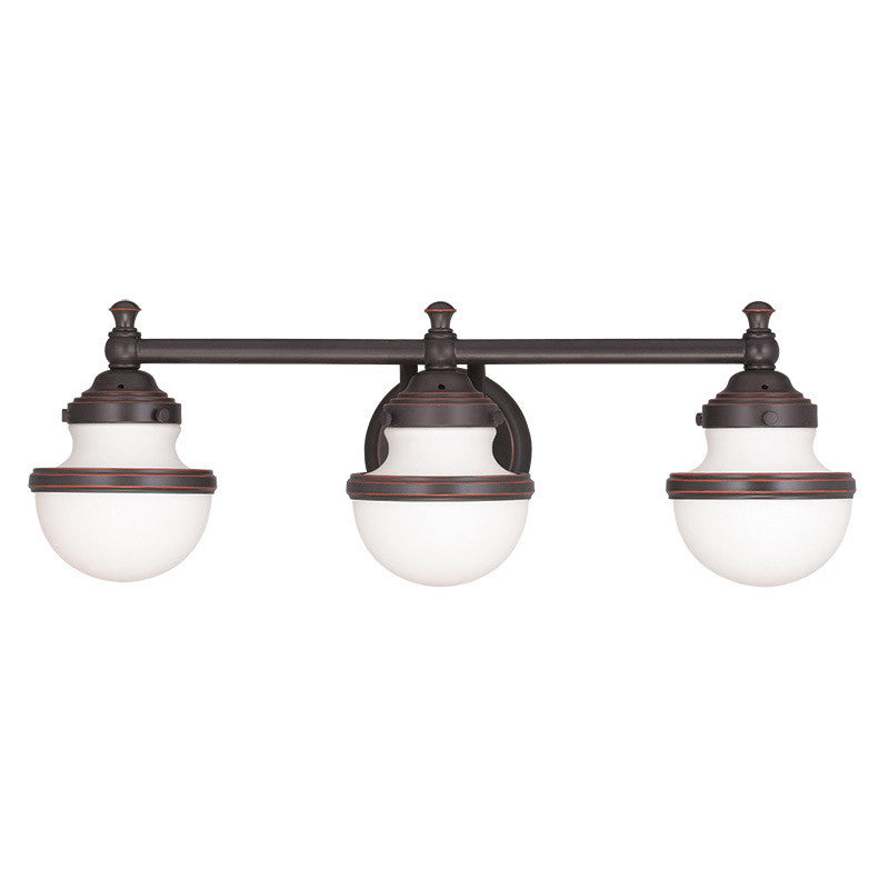 Livex Lighting Oldwick Collection 3 Light Olde Bronze Bath Light in Olde Bronze 5713-67