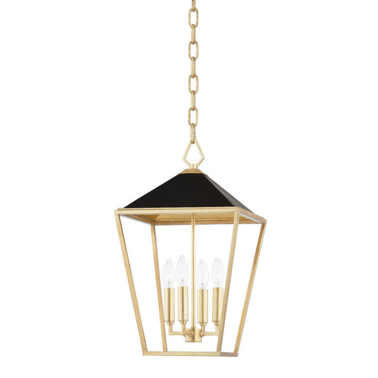 Hudson Valley Lighting Paxton Pendant in Gold Leaf/black 5713-GL/BK