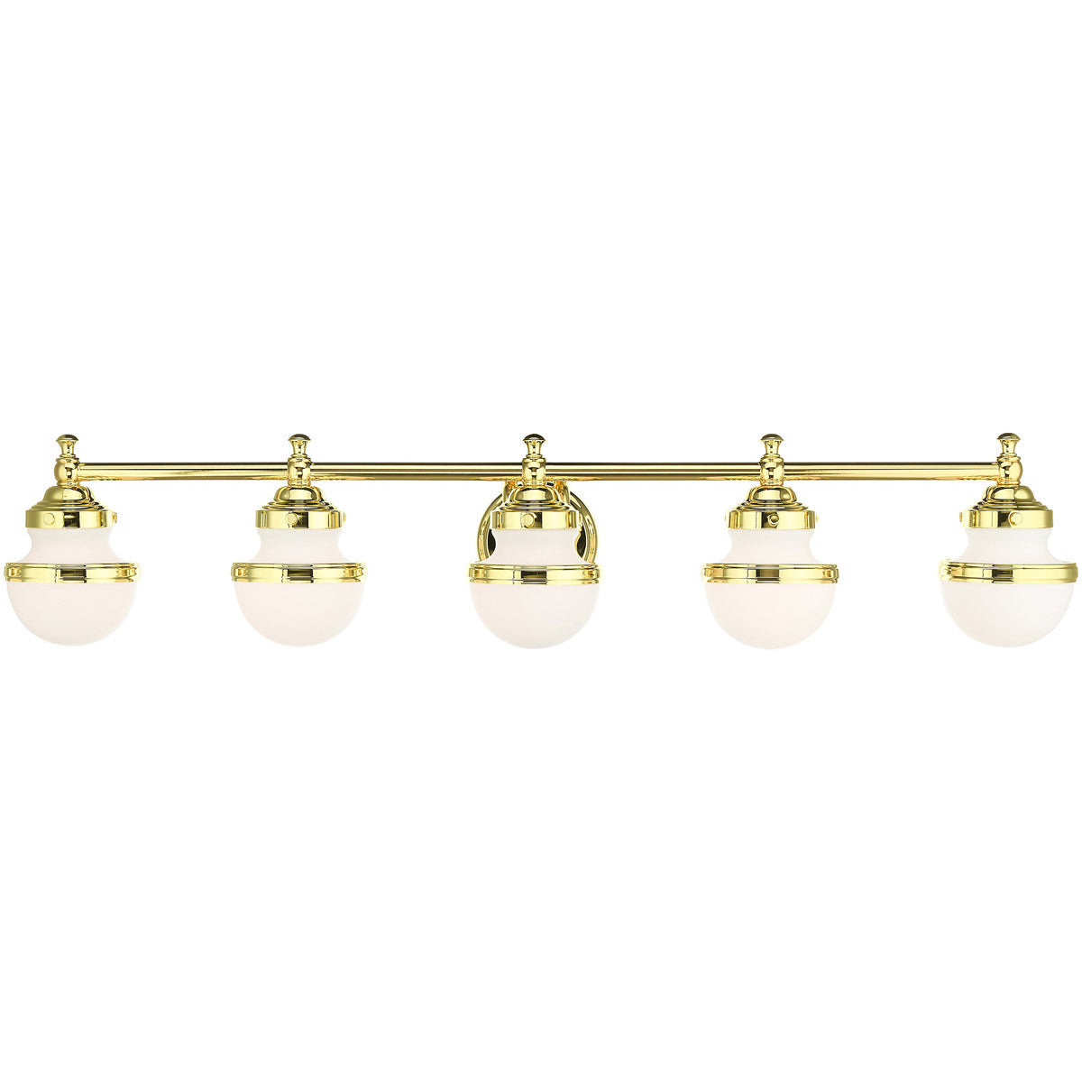 Livex Lighting Oldwick Collection 5 Lt Polished Brass Bath Vanity  in Polished Brass 5715-02