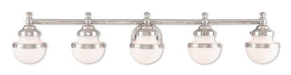 Livex Lighting Oldwick Collection 5 Light Polished Chrome Bath Light in Polished Chrome 5715-05