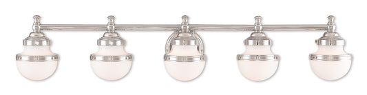 Livex Lighting Oldwick Collection 5 Light Polished Chrome Bath Light in Polished Chrome 5715-05