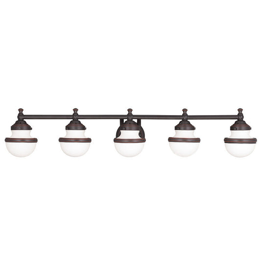 Livex Lighting Oldwick Collection 5 Light Olde Bronze Bath Light in Olde Bronze 5715-67