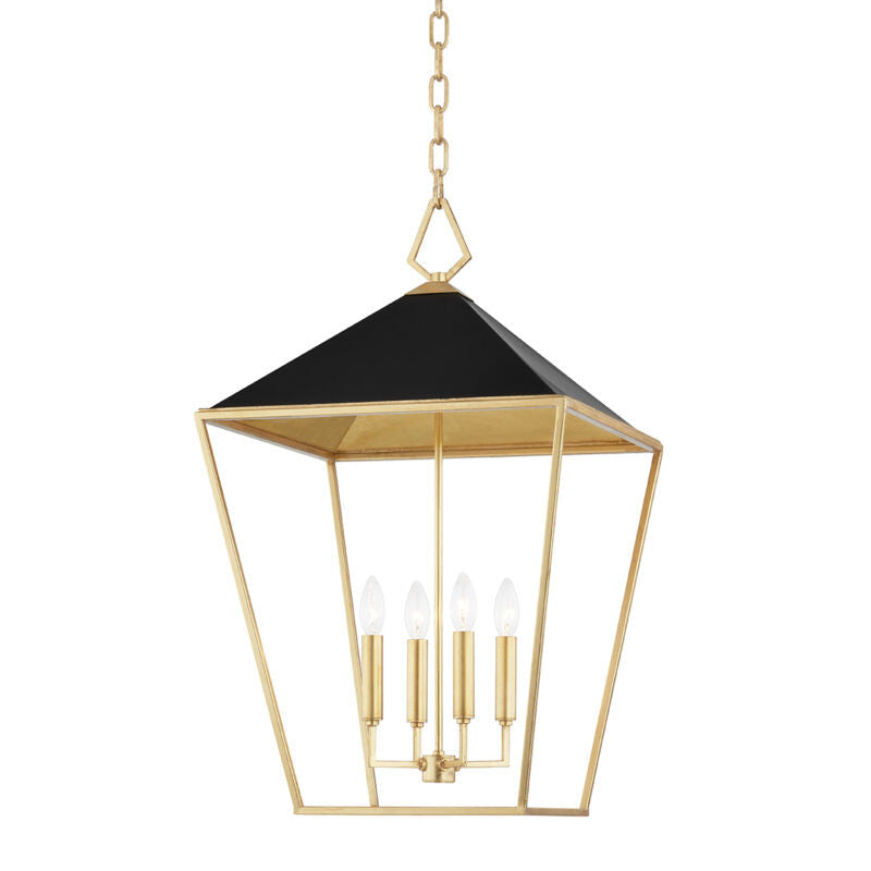 Hudson Valley Lighting Paxton Pendant in Gold Leaf/black 5718-GL/BK