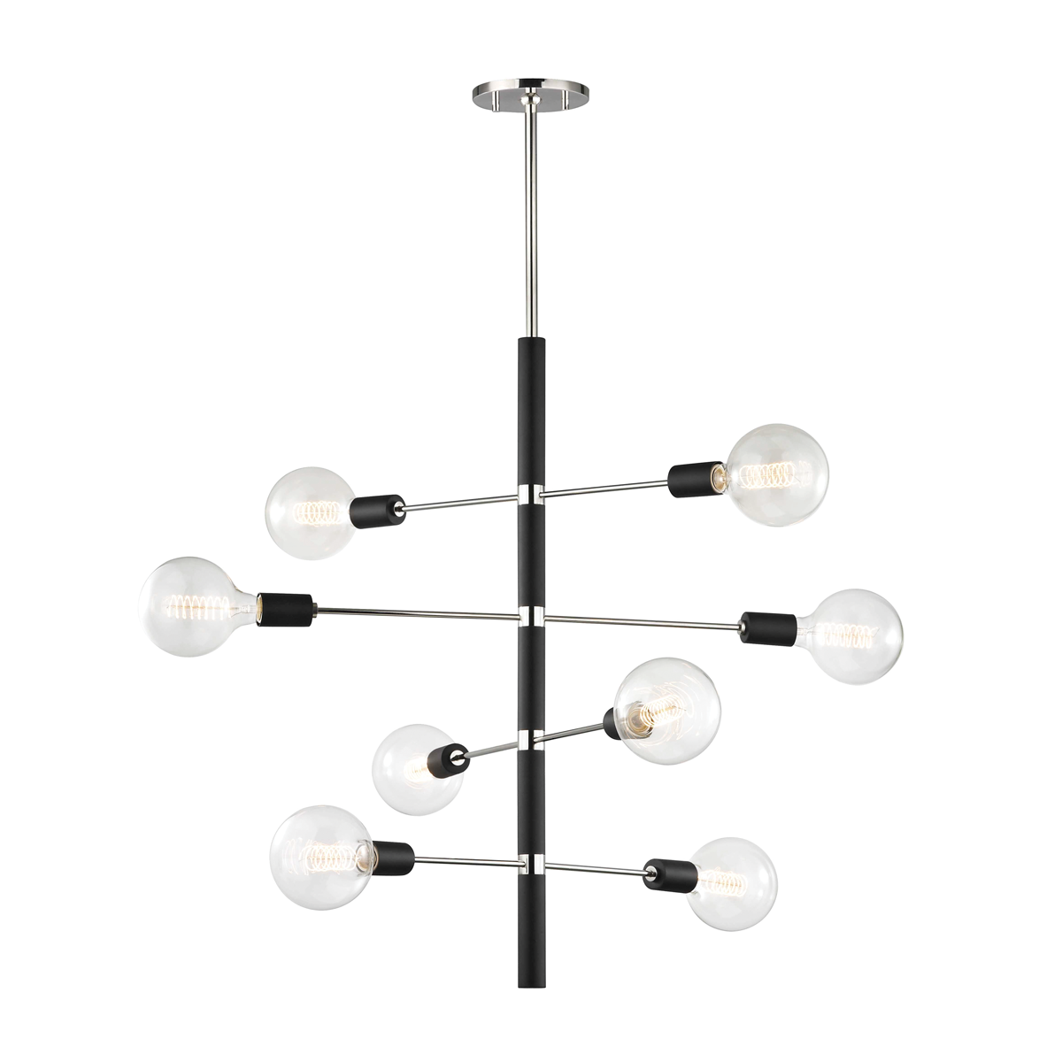 Mitzi 8 Light Chandelier in Polished Nickel/Black H178808-PN/BK