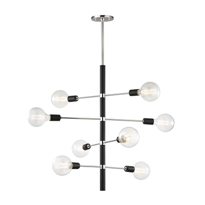 Mitzi 8 Light Chandelier in Polished Nickel/Black H178808-PN/BK