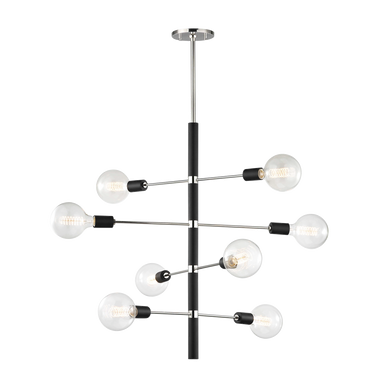 Mitzi 8 Light Chandelier in Polished Nickel/Black H178808-PN/BK