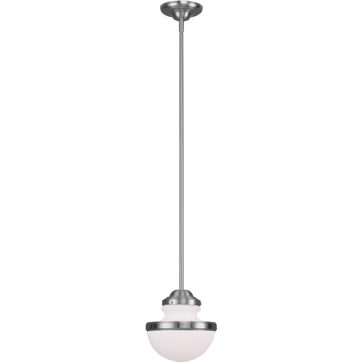 Livex Lighting Oldwick Collection 1 Light Brushed Nickel Pendant in Brushed Nickel 5724-91