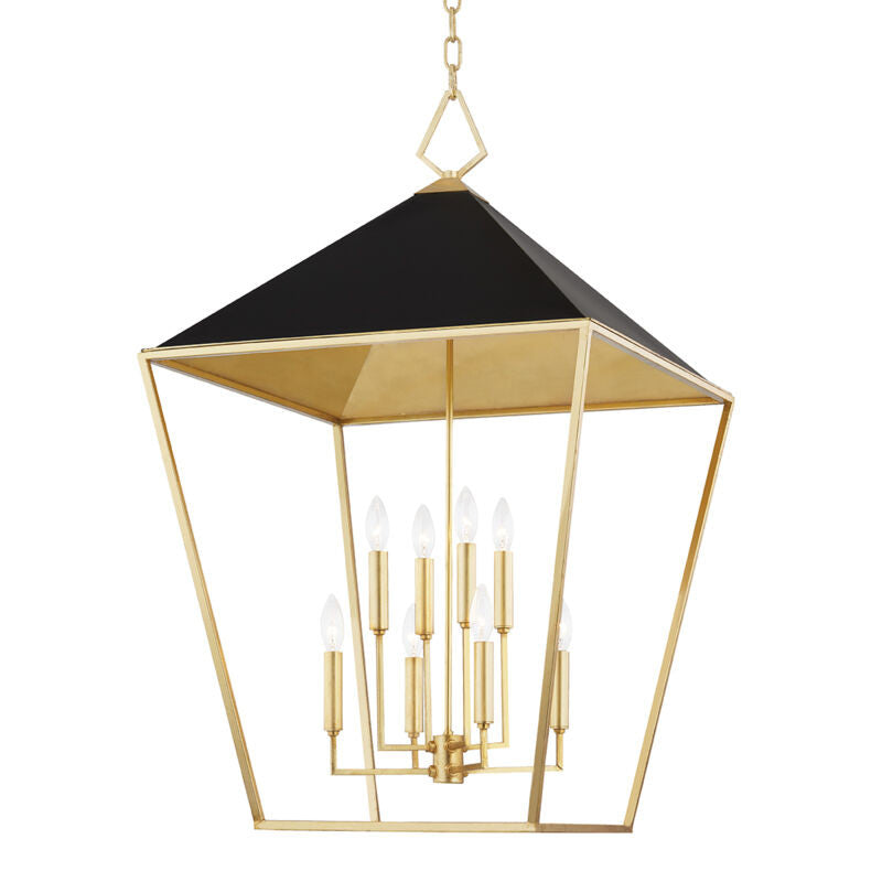 Hudson Valley Lighting Paxton Pendant in Gold Leaf/black 5724-GL/BK