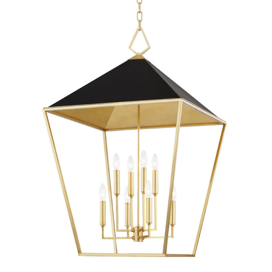 Hudson Valley Lighting Paxton Pendant in Gold Leaf/black 5724-GL/BK