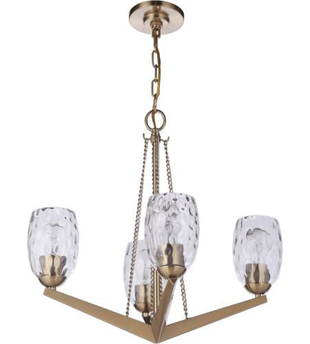 Craftmade Guiding Star 4 Light Chandelier in Satin Brass 57324-SB