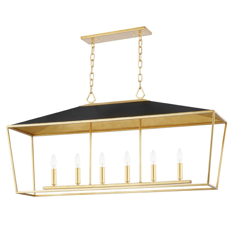 Hudson Valley Lighting Paxton Linear in Gold Leaf/black 5748-GL/BK