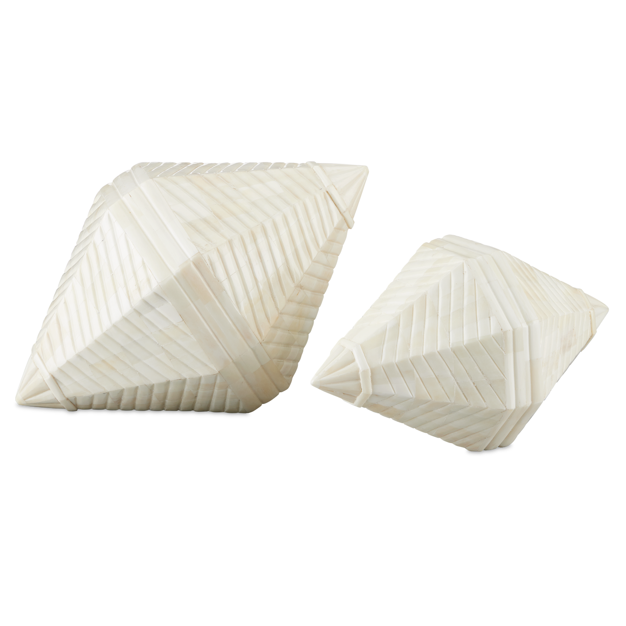 Currey & Co. Pavi Bone Prism Set of 2 1200-0771