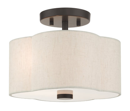 Livex Lighting Solstice Collection  2 Light English BronzeSemi Flush in English Bronze  58061-92