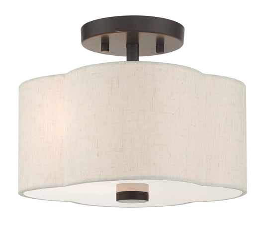 Livex Lighting Solstice Collection  2 Light English BronzeSemi Flush in English Bronze  58061-92