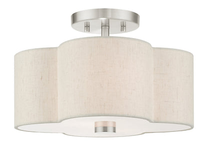 Livex Lighting Solstice Collection  2 Light Brushed Nickel Semi Flush in Brushed Nickel 58062-91