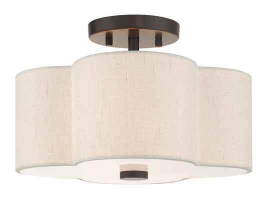 Livex Lighting Solstice Collection  2 Light English BronzeSemi Flush in English Bronze  58062-92