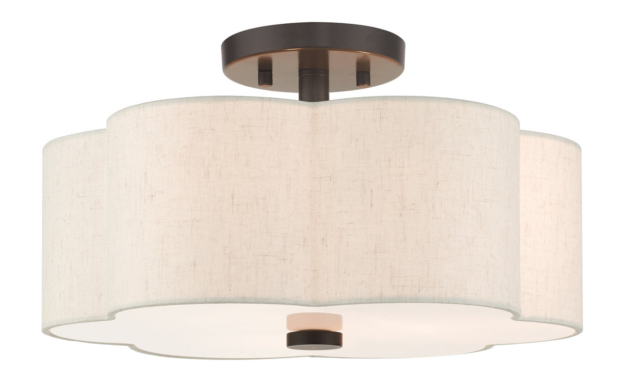 Livex Lighting Solstice Collection  3 Light English BronzeSemi Flush in English Bronze  58063-92