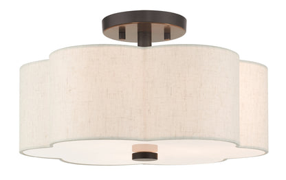 Livex Lighting Solstice Collection  3 Light English BronzeSemi Flush in English Bronze  58063-92