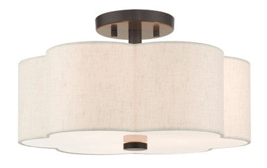 Livex Lighting Solstice Collection  3 Light English BronzeSemi Flush in English Bronze  58063-92