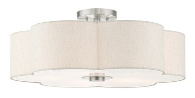 Livex Lighting Solstice Collection  5 Light Brushed Nickel Semi Flush in Brushed Nickel 58068-91