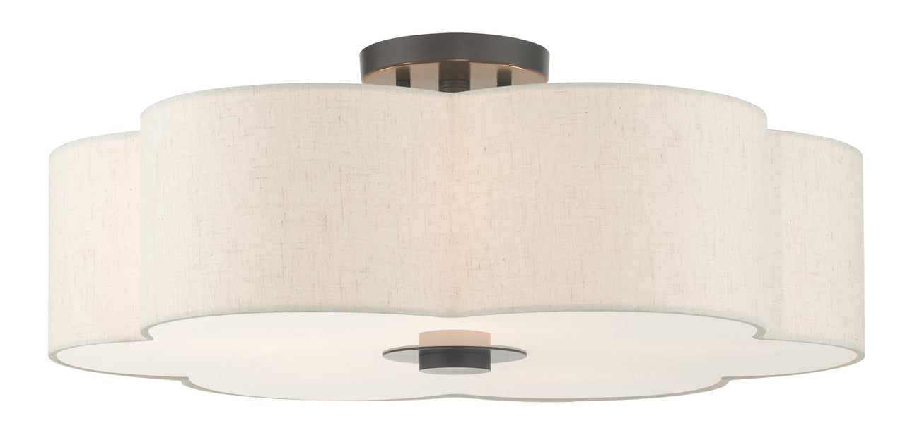 Livex Lighting Solstice Collection  5 Light English BronzeSemi Flush in English Bronze  58068-92