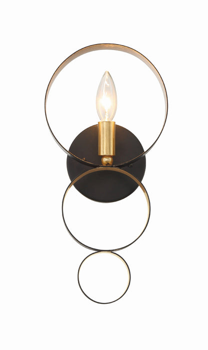 Crystorama Luna 1 Light English Bronze + Antique Gold Sphere Wall Mount 581-EB-GA