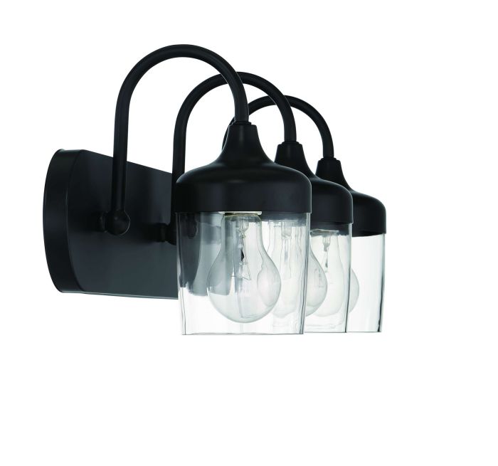 Craftmade Wrenn 3 Light Vanity in Flat Black 58103-FB