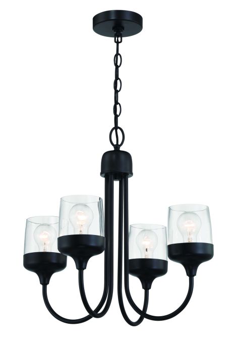 Craftmade Wrenn 4 Light Chandelier in Flat Black 58124-FB