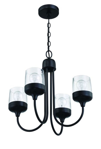 Craftmade Wrenn 4 Light Chandelier in Flat Black 58124-FB