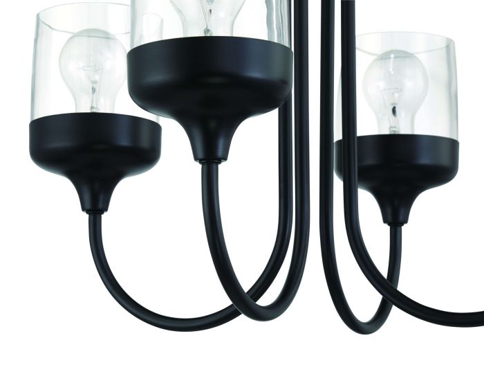 Craftmade Wrenn 4 Light Chandelier in Flat Black 58124-FB