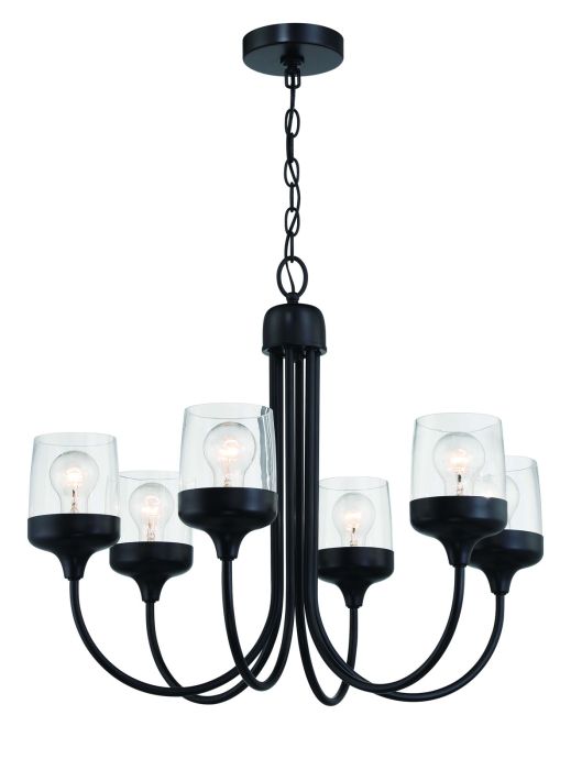 Craftmade Wrenn 6 Light Chandelier in Flat Black 58126-FB