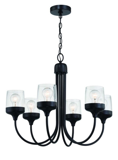 Craftmade Wrenn 6 Light Chandelier in Flat Black 58126-FB