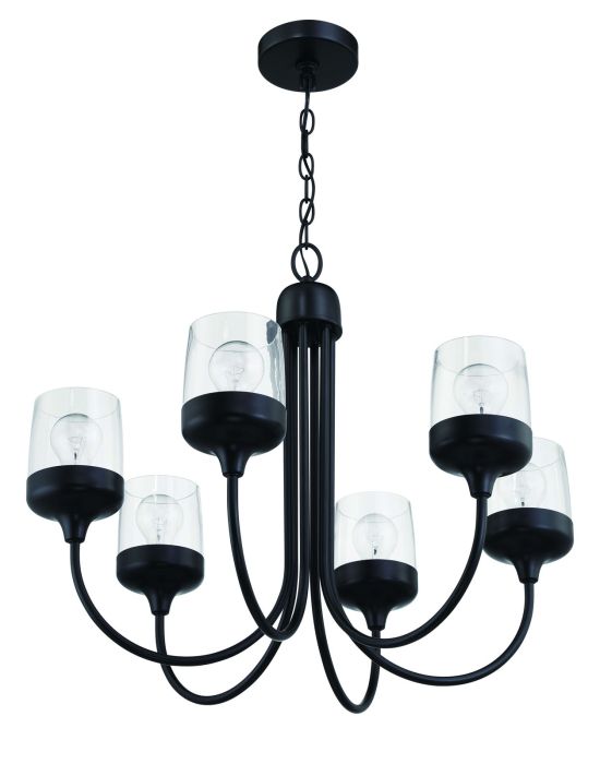 Craftmade Wrenn 6 Light Chandelier in Flat Black 58126-FB