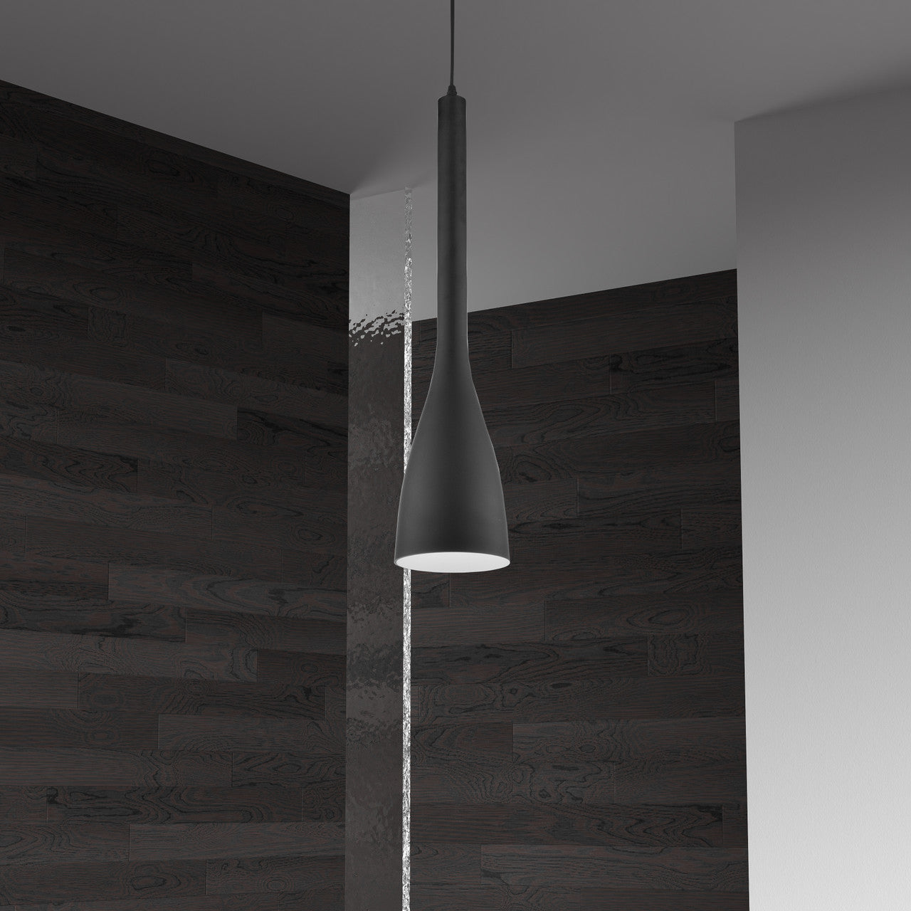 Dainolite 1 Light Pendant, Matte Black Finish 582-1P-BK