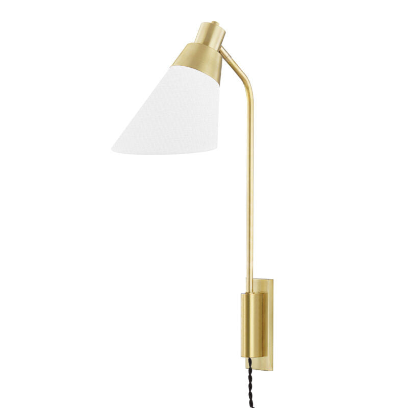 Hudson Valley Lighting Hooke Plug-In Sconce in Aged Brass 5831-AGB