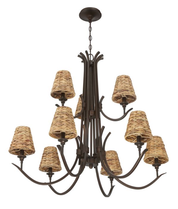 Craftmade Kokomo 9 Light Chandelier in Aged Bronze Brushed 58329-ABZ