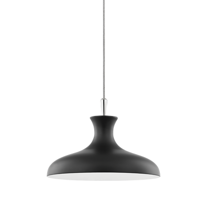 Mitzi 1 Light Pendant in Polished Nickel/Black H421701S-PN/BK