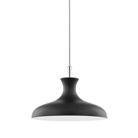 Mitzi 1 Light Pendant in Polished Nickel/Black H421701S-PN/BK