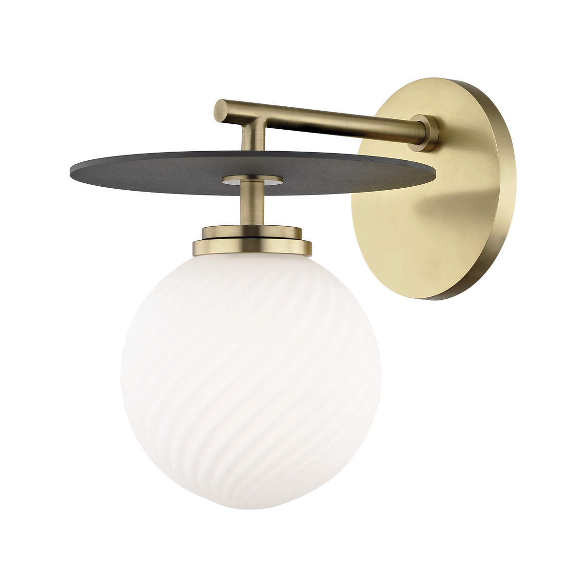 Mitzi 1 Light Wall Sconce in Aged Brass/Black H200101-AGB/BK