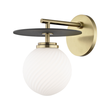 Mitzi 1 Light Wall Sconce in Aged Brass/Black H200101-AGB/BK