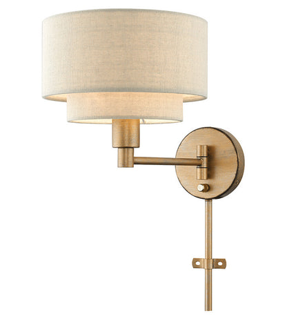 Livex Lighting Bellingham Collection 1 Light Antique Gold Leaf Swing Arm Wall Lamp 58880-48