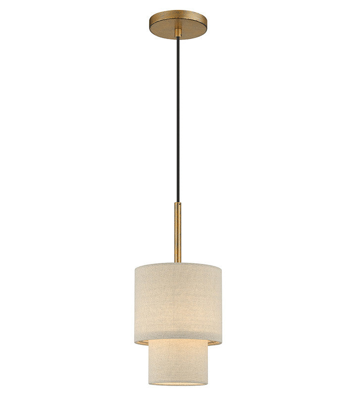 Livex Lighting Bellingham Collection 1 Light Antique Gold Leaf Mini Pendant 58891-48