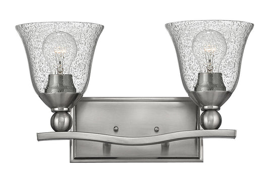 Hinkley Lighting Bolla Two Light Vanity Brushed Nickel with Clear glass Clear Seedy Glass 5892BN-CL