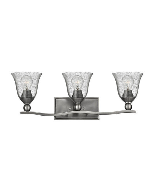 Hinkley Lighting Bolla Three Light Vanity Brushed Nickel with Clear glass Clear Seedy Glass 5893BN-CL