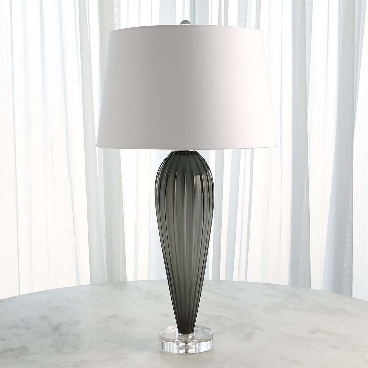 Global Views Teardrop Glass Lamp in Grey 8.83027