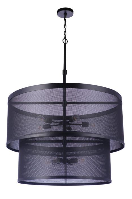 Craftmade Mesh 9 Light Pendant in Flat Black 58999-FB