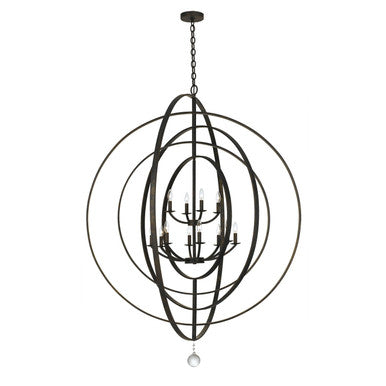 Crystorama Luna 12 Light English Bronze Chandelier 590-EB