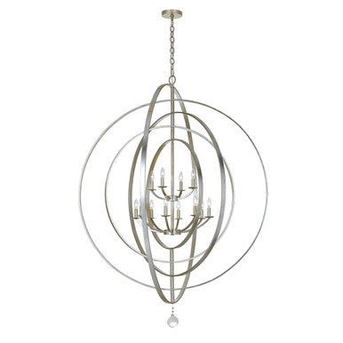 Crystorama Luna 12 Light Antique Silver Sphere Chandelier 590-SA