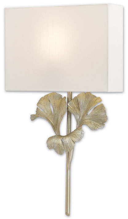 Currey & Co. Gingko Silver Wall Sconce 5900-0009