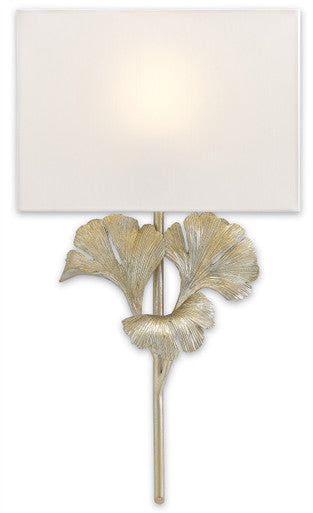 Currey & Co. Gingko Silver Wall Sconce 5900-0009